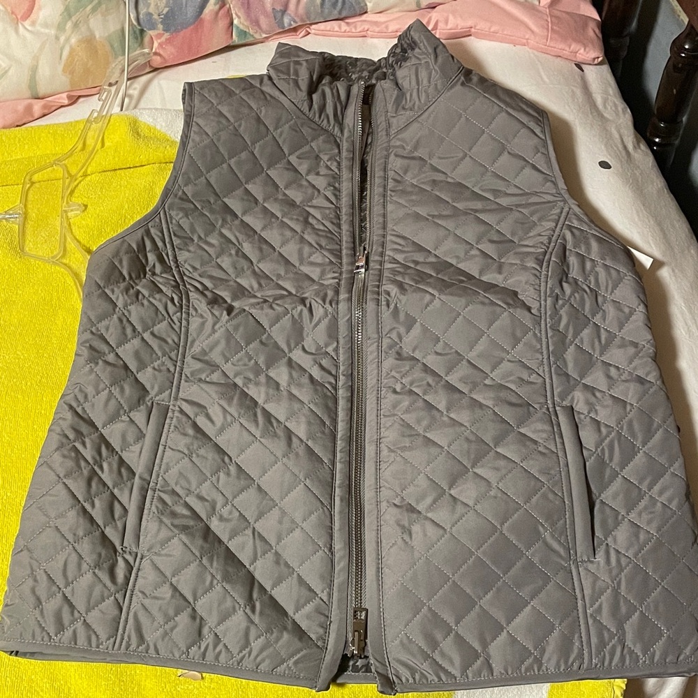 Chico's Silver Quilted Vest